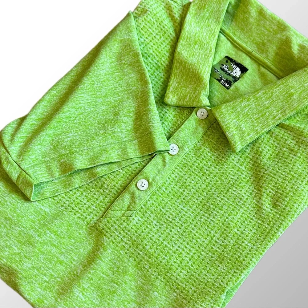 The North Face Polo Men’s Medium Lime Green Stretchy‎ Nylon Blend Performance