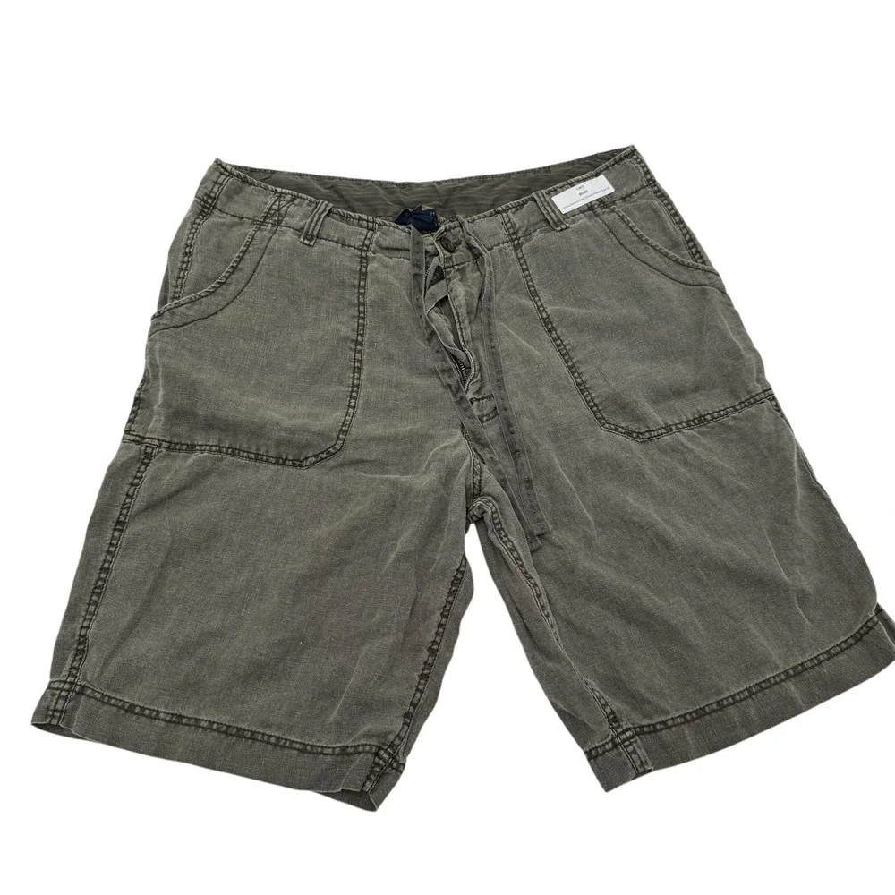 Lucky Brand Linen Shorts‎ Mens 40 Green Good Regulation Issue Gear 100% Linen
