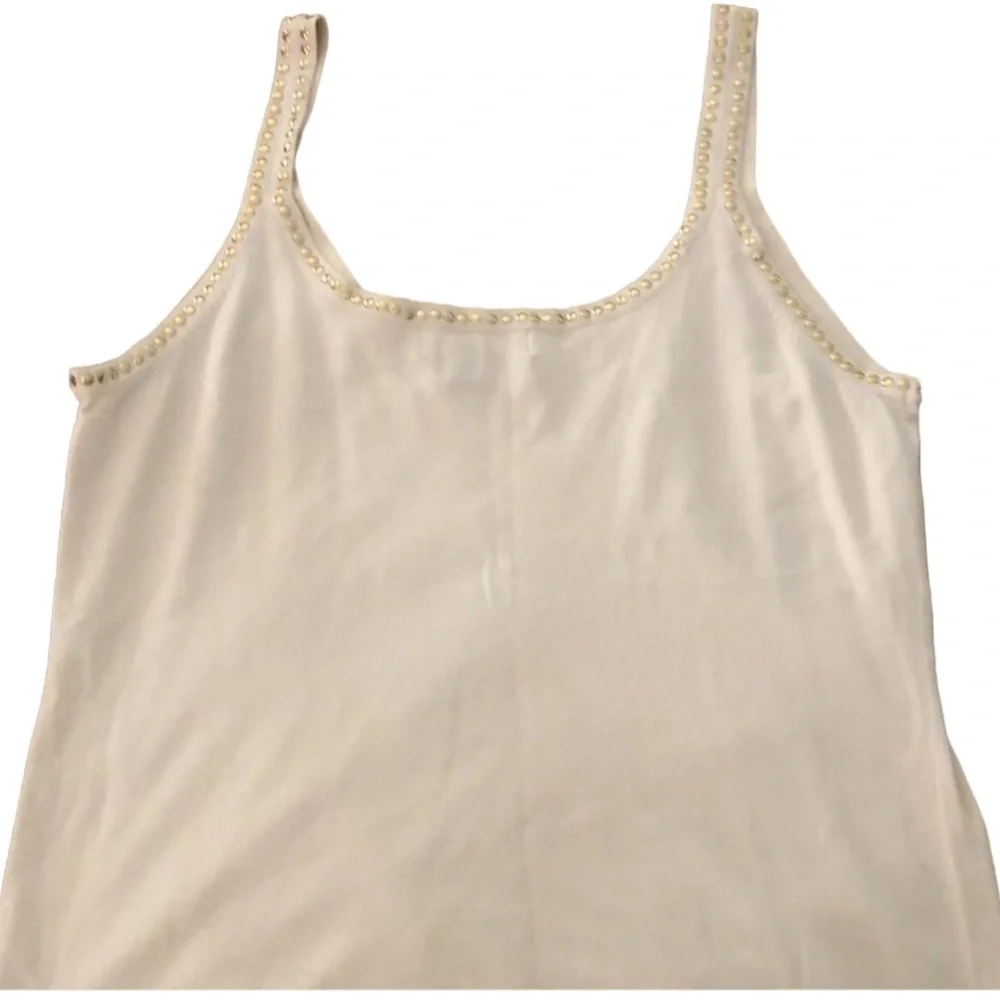 Micheal Kors  XL Ivory knit top sleeveless top Gold Studded super soft