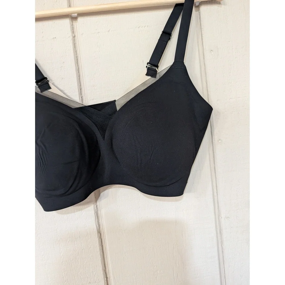Shapellx Contour True Support Bra Black Ample‎ Cup D+ Wireless Size S+ NWT