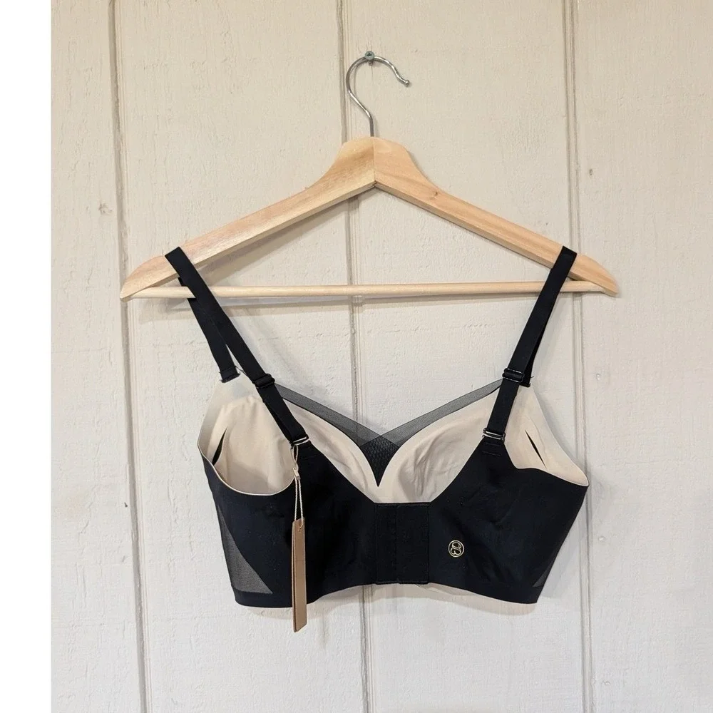 Shapellx Contour True Support Bra Black Ample‎ Cup D+ Wireless Size S+ NWT