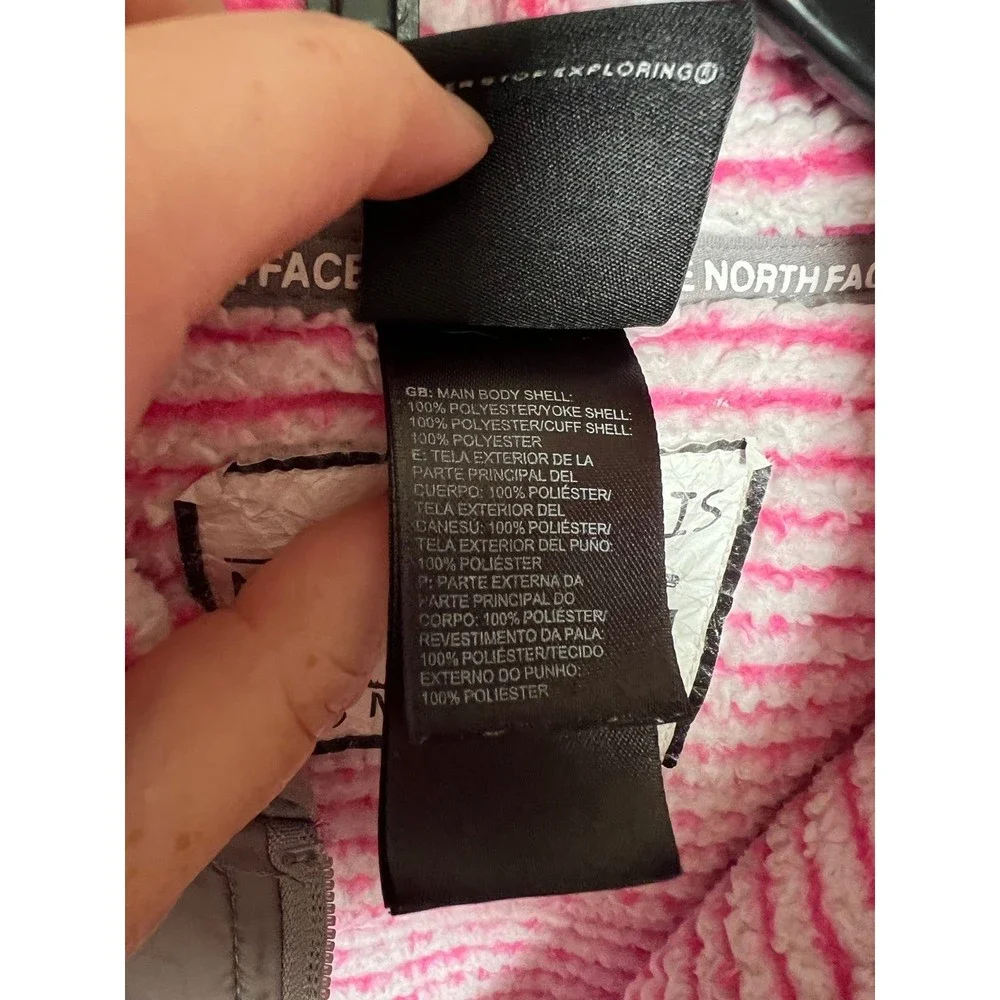 The North Face pink white