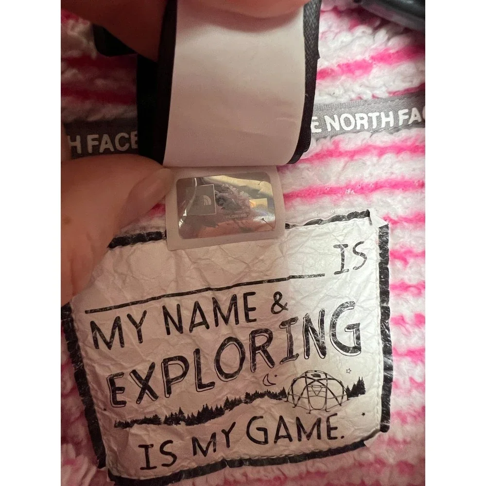 The North Face pink white