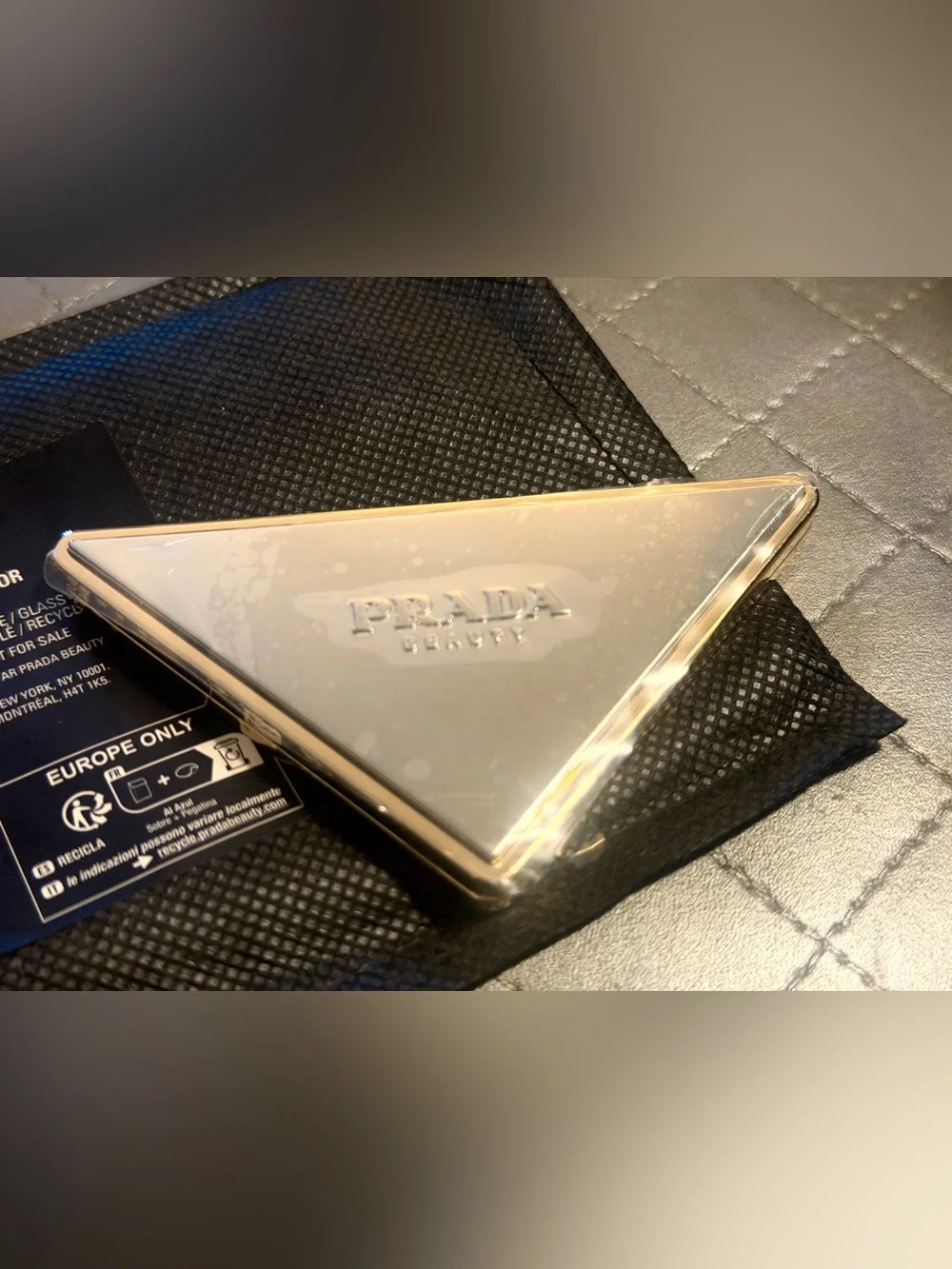 Prada Beauty Double Mirror Gold & silver metallic finish, compact