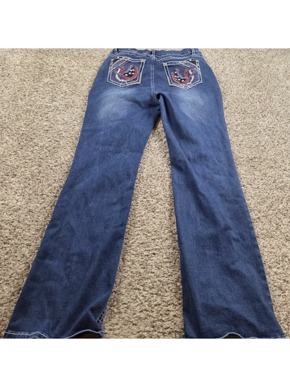 Flamingals Jeans Womens 2XL Embroidery Pocket Bootcut Jeans Cowgirl