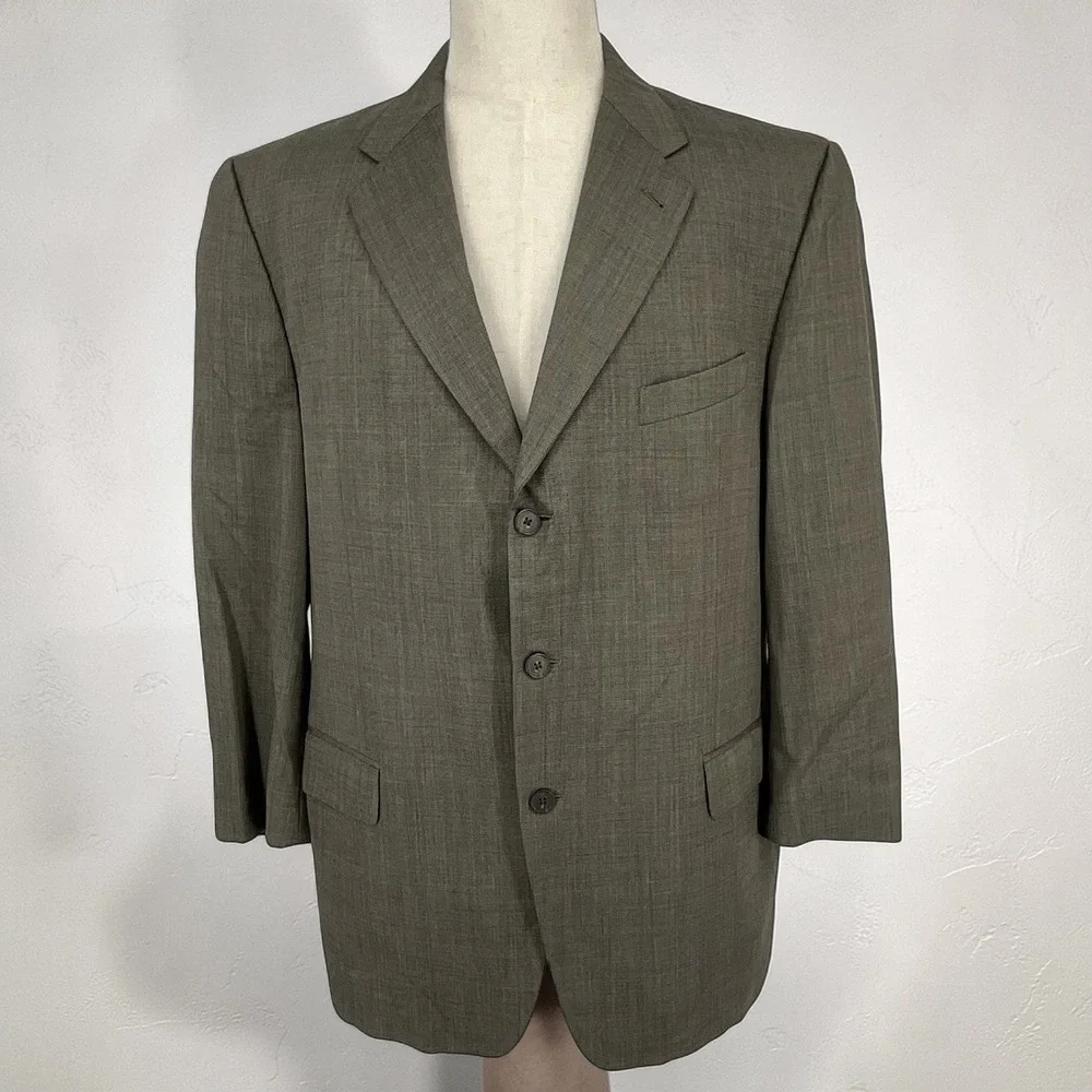 Joseph Abboud Nordstrom Mens‎ 44L Blazer Gray Super 100s Wool 3-Button Casual