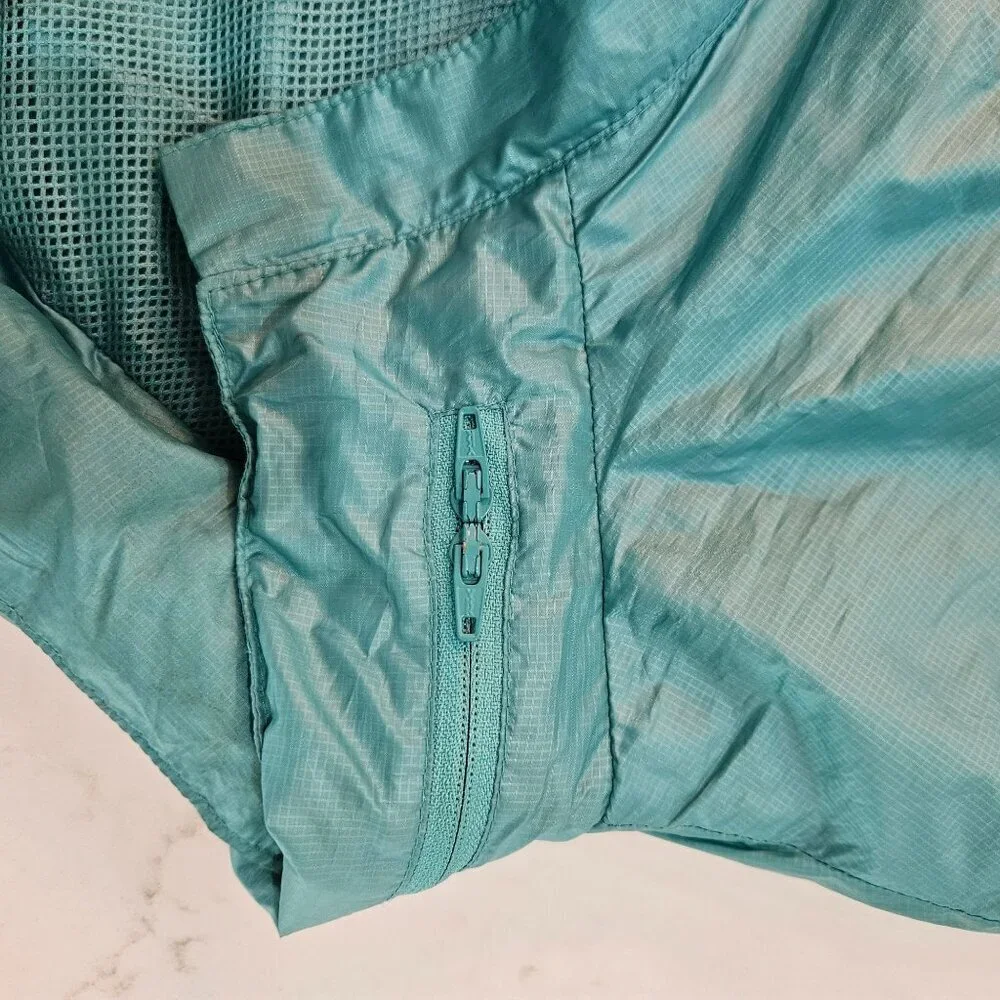 PrAna‎ Womens Tegan Yoga Jacket Large Turqoise Polyester Water-Resistant Zip