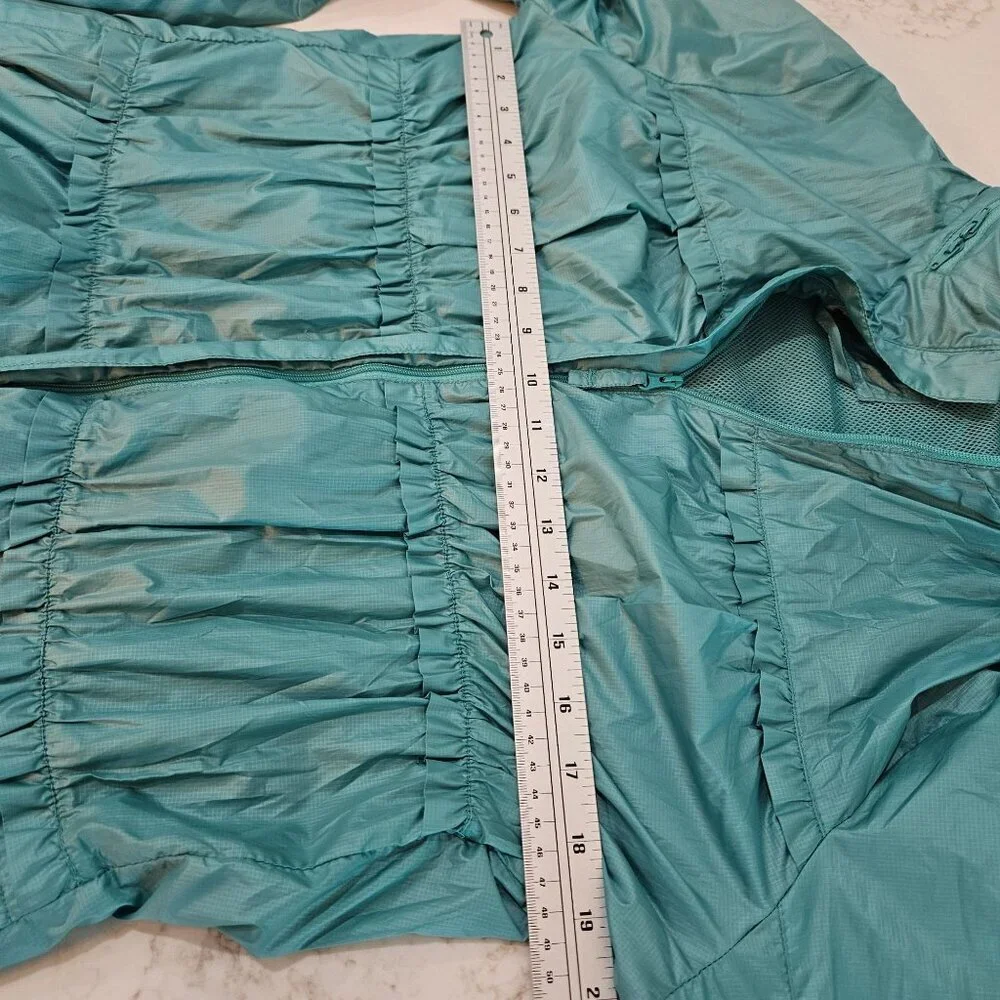 PrAna‎ Womens Tegan Yoga Jacket Large Turqoise Polyester Water-Resistant Zip