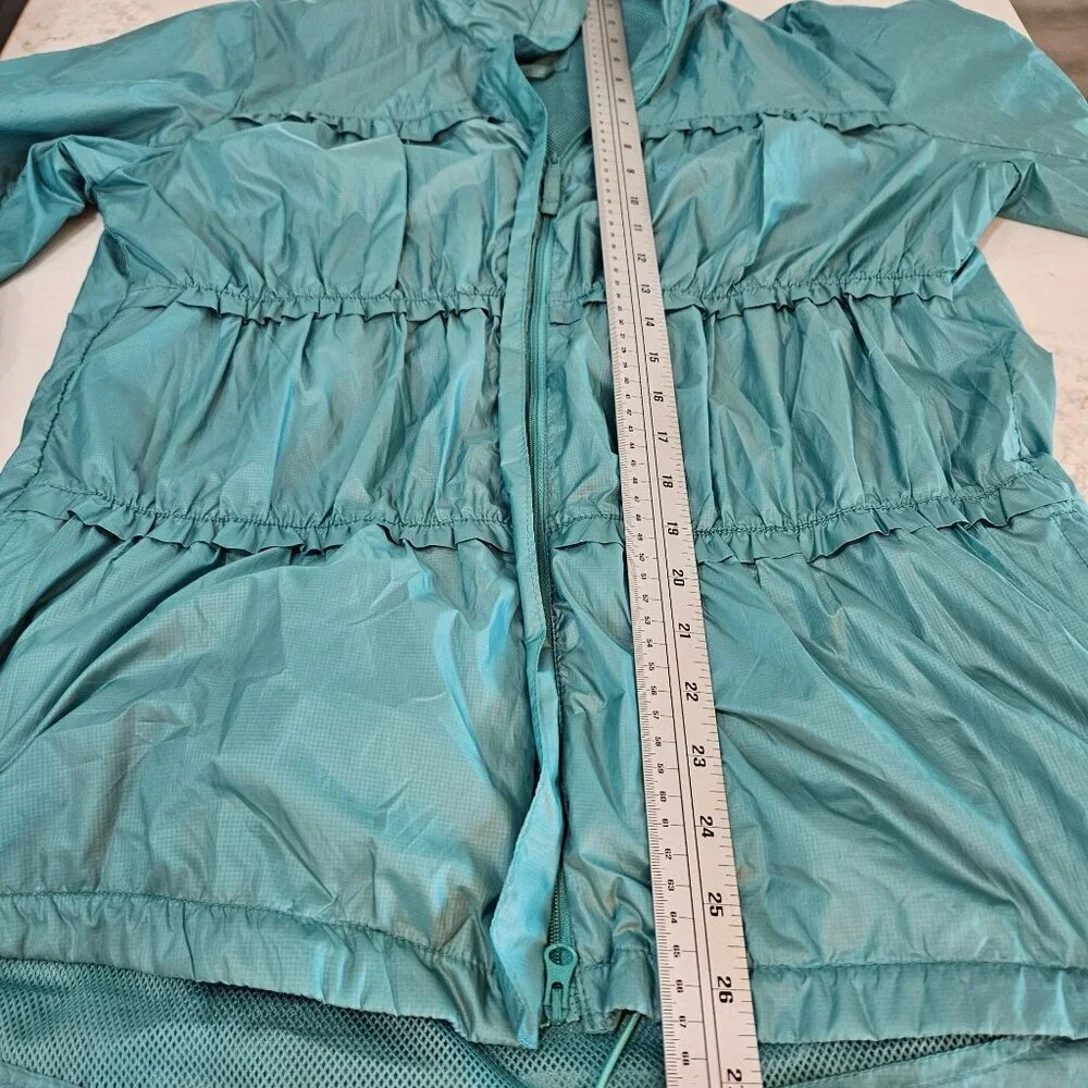 PrAna‎ Womens Tegan Yoga Jacket Large Turqoise Polyester Water-Resistant Zip