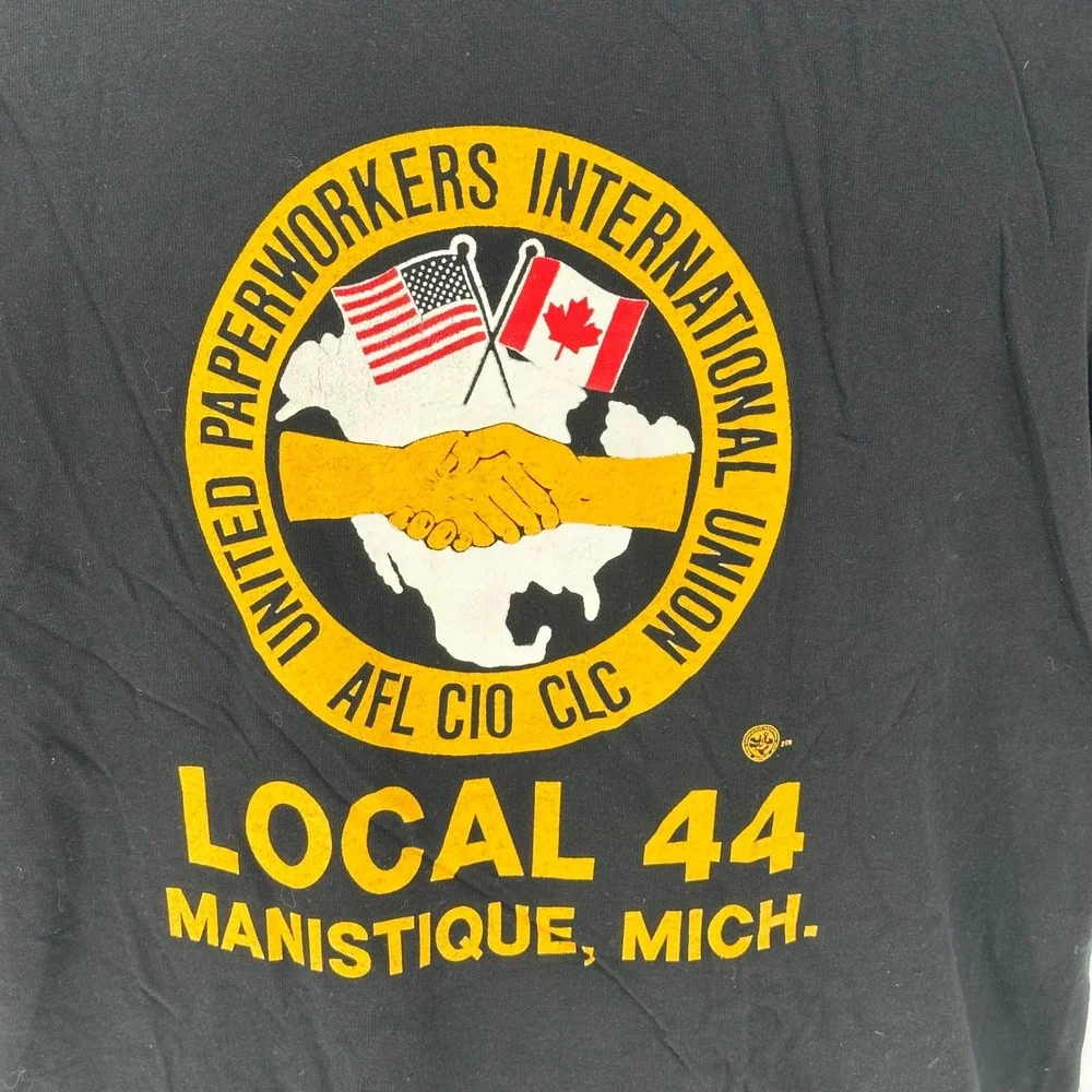 Vintage United Paperworkers UPIU Local 44 MI AFL-CIO Union Single‎ Stich Tee XXL