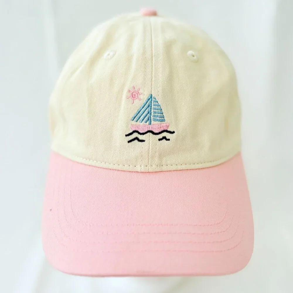 Embroidered Sailboat Frasier Sterling Sport Strapback Baseball Cap Hat‎