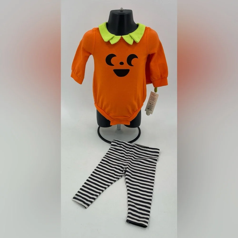 Cat & Jack‎ Little Pumpkin Jack-o-Lantern Halloween 2 Pc 3-6 Month