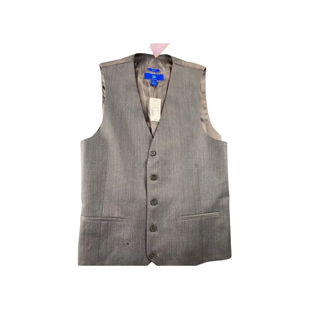 Egara Slim Fit Wool Vest Men's Size S‎ Gray Suit Waistcoat New with Tags *READ*
