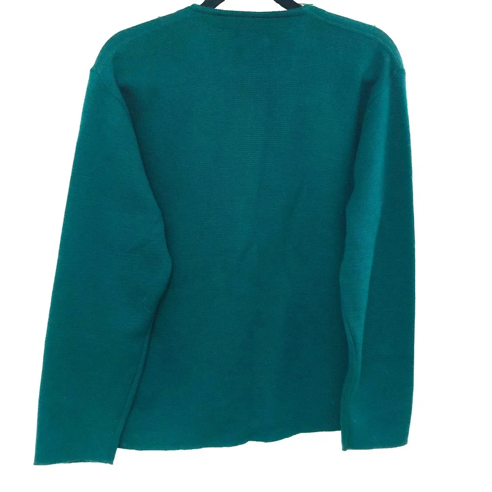 Vintage‎ Green Knit Cardigan Sweater Mens L Mr Rogers Academia Orlon Puritan