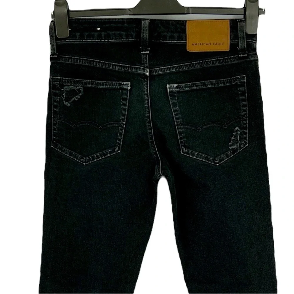 American Eagle distressed next level black jeans New