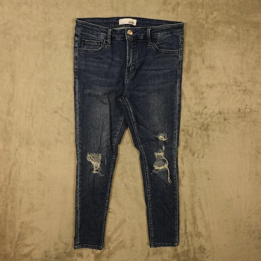 Vervet Jeans Los Angeles Distressed Skinny Jeans Women’s Size 29 Dark Wash‎ Blue