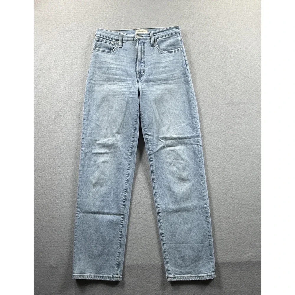 Madewell Perfect Vintage Straight Jeans Womens 28 Light‎ Wash High Rise 30x28