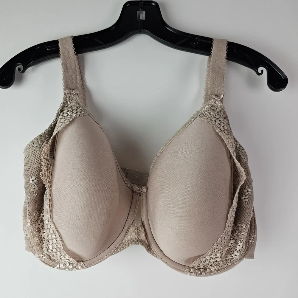 Elomi Bra Style 4383 Size 34I US Plus Full Figure Underwire Beige Lace‎ Charley