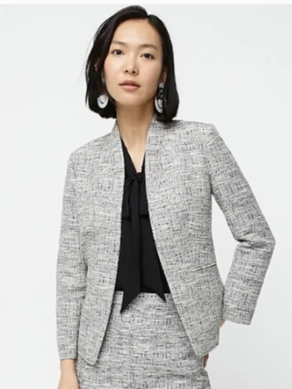 J. Crew Going-out blazer in black-and-white tweed 00‎