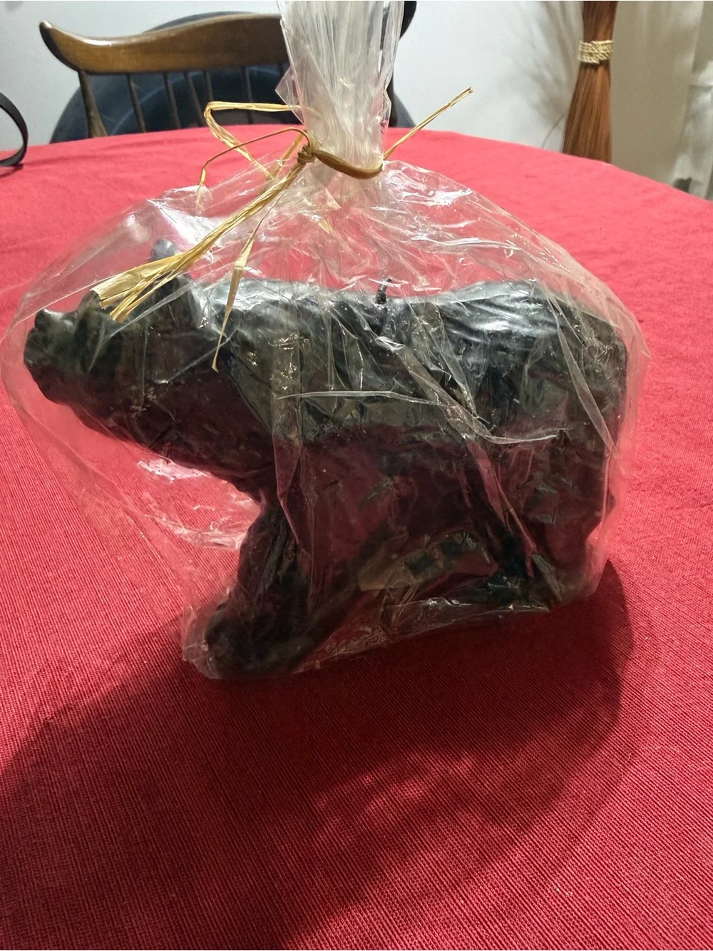 Black Bear Candle with Safety Label