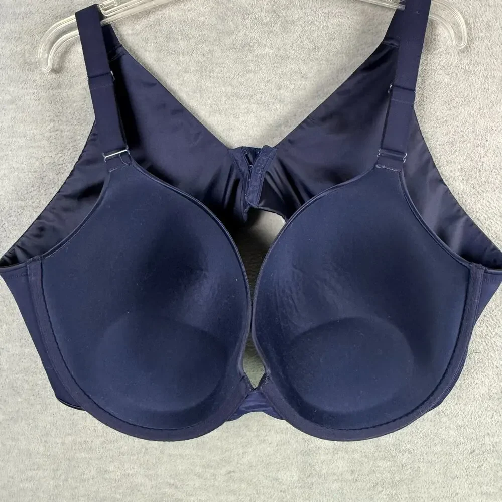 Cacique 48DD Smooth Boost Plunge Underwire Bra Navy Blue