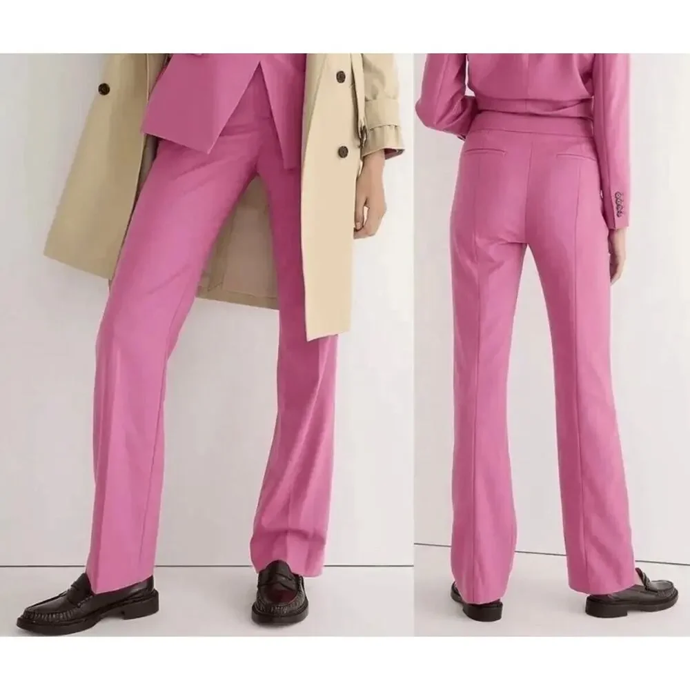 J. Crew‎ Willa Full Length Flare Pant Italian City Wool Blend Trousers Size 4