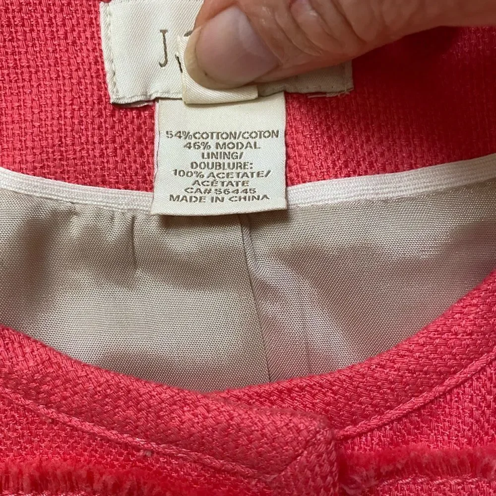 J Crew Linen Jacket -8 red , linen cotton blend