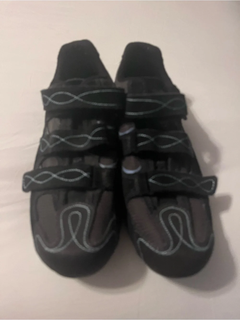 Women’s Athletic Shoes with Hook-and-Loop Straps - Black