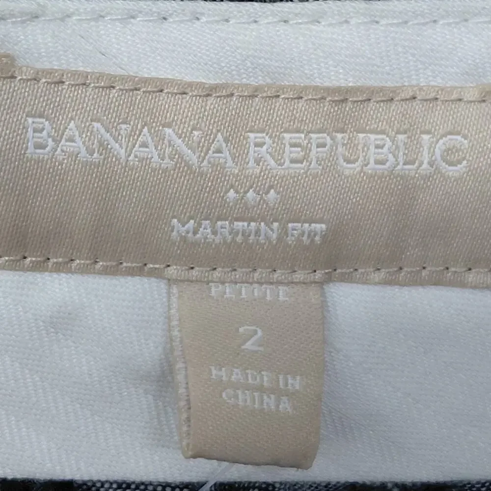 NWT Banana Republic Martin Linen Gray Straight Pants Women Size 2P