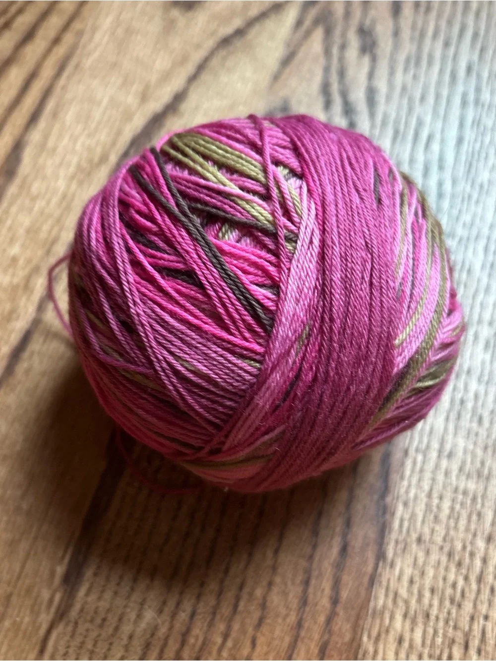Yarn Fingering Hand Dyed Wool Blend 100g Pink Brown Knitting Crochet Handmade
