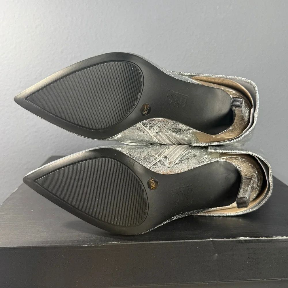 INC‎ International Concepts Gaiter Boots Womens 7M Silver Metallic Foil