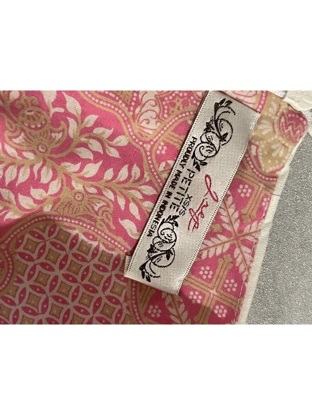 J Rep Women's Summer Cotton pink-and-white geometric  print, white paneling XSP