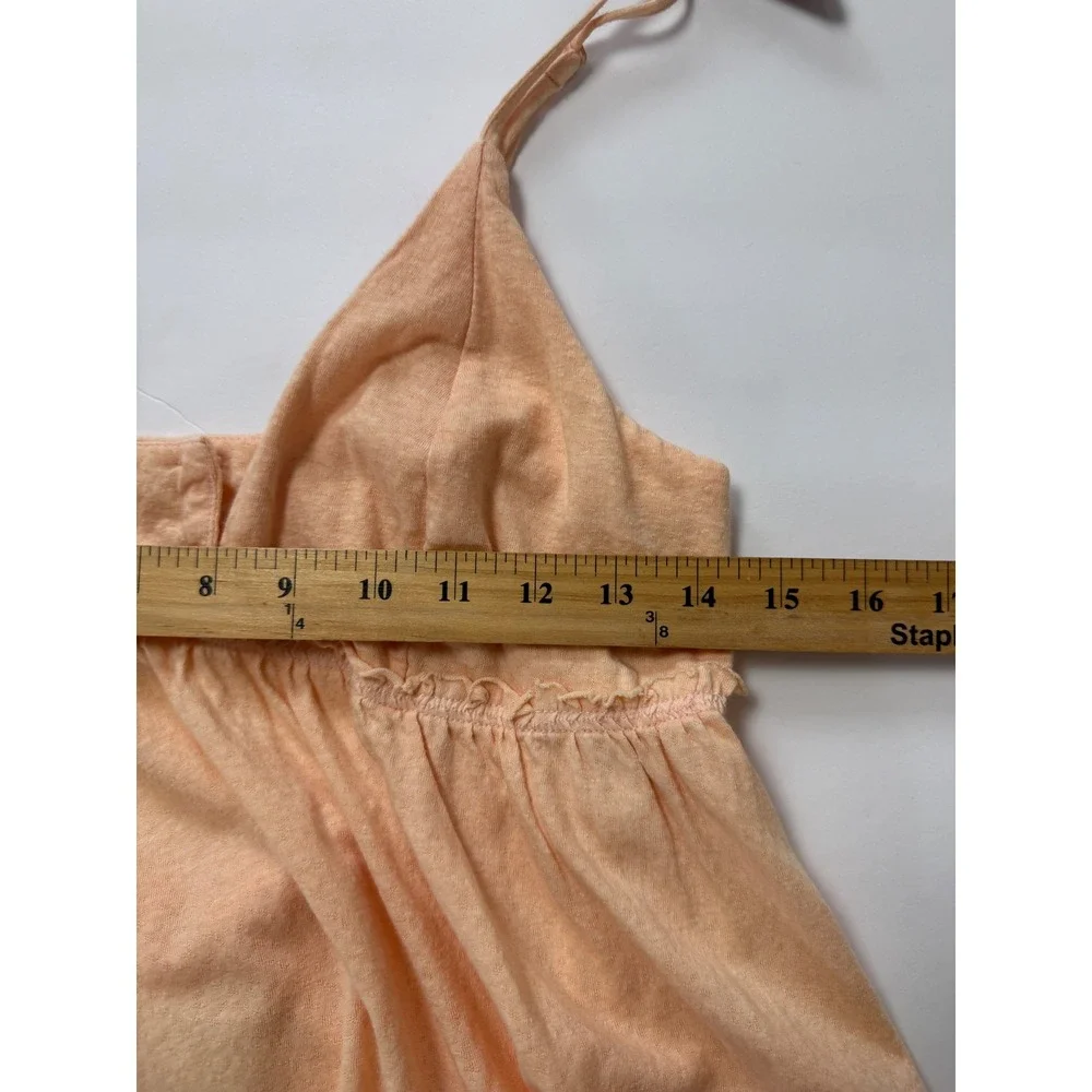 Free‎ People Beach Peach Organic Cotton Linen Maxi Dress High-Low Size S Coastal