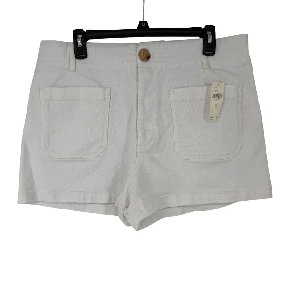 Maeve The Colette Shorts Women 34 White NWT High Rise Cotton