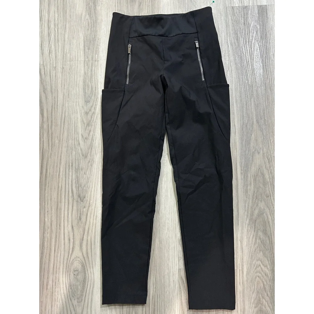 Athleta Headlands Hybrid Cargo II‎ Pants Black High Rise Tapered Womens Size 2