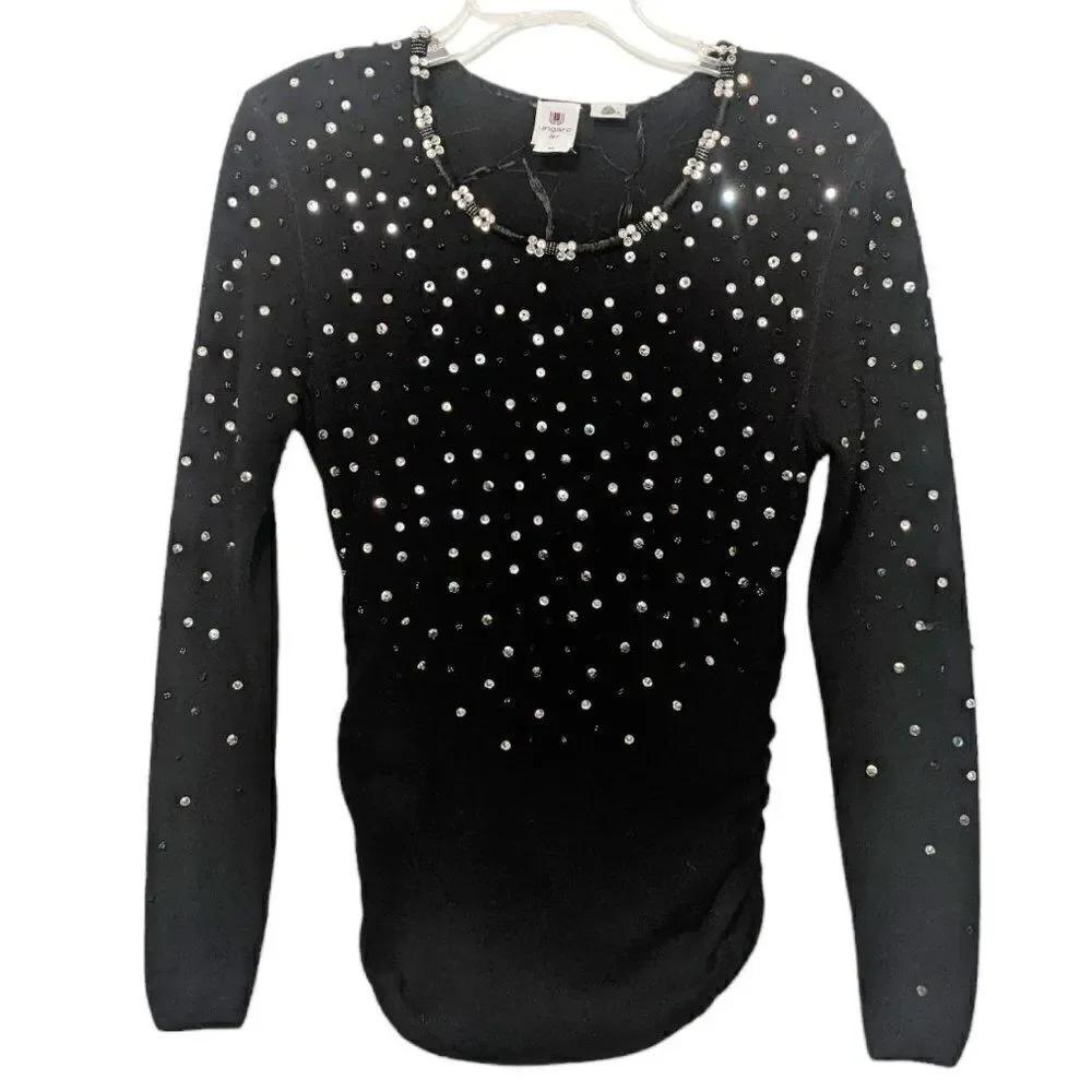Vintage‎ UNGARO ter long sleeve 100% lambswool sweater with sequins size M