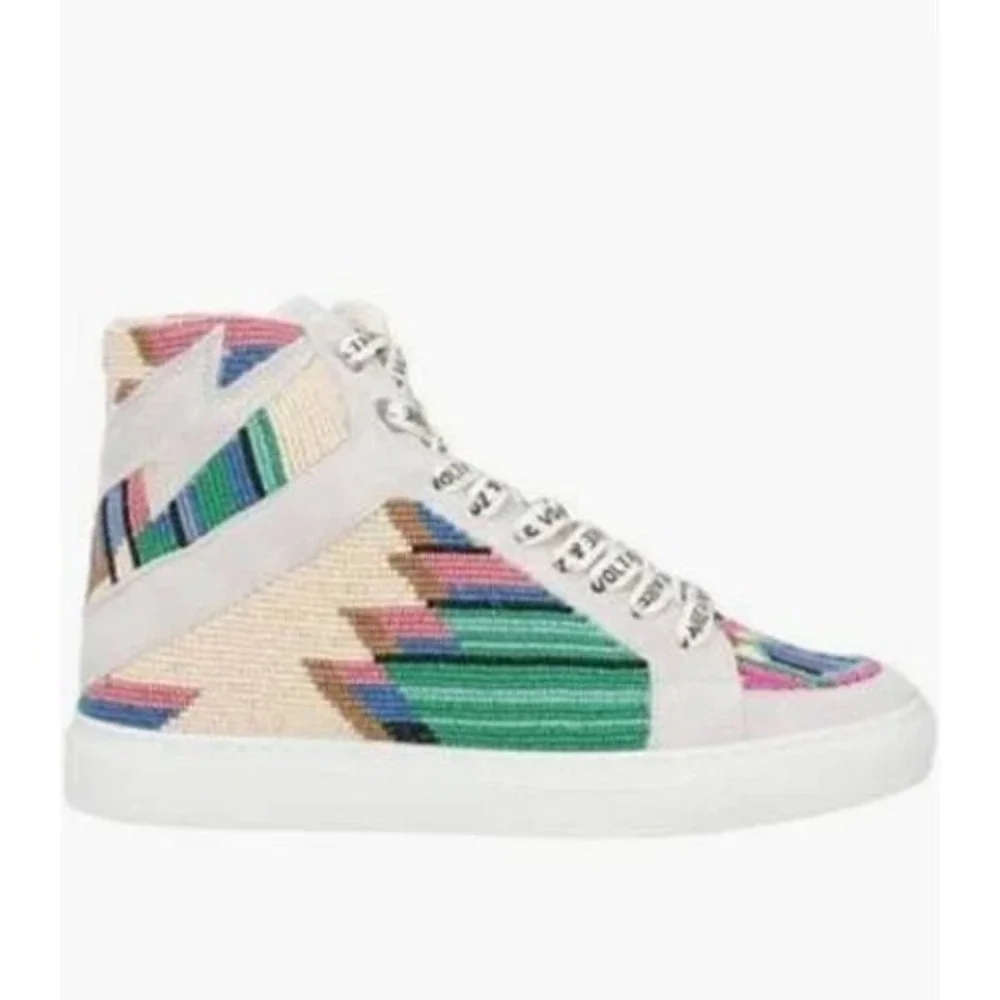 Zadig & Voltaire NIB High Flash Folk Beads High Top Sneaker Size‎ 41/10