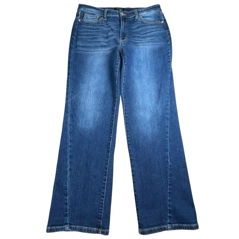 Judy Blue Womens 15/32 Straight Fit Dark Wash High Rise Stretch‎ Denim Jeans