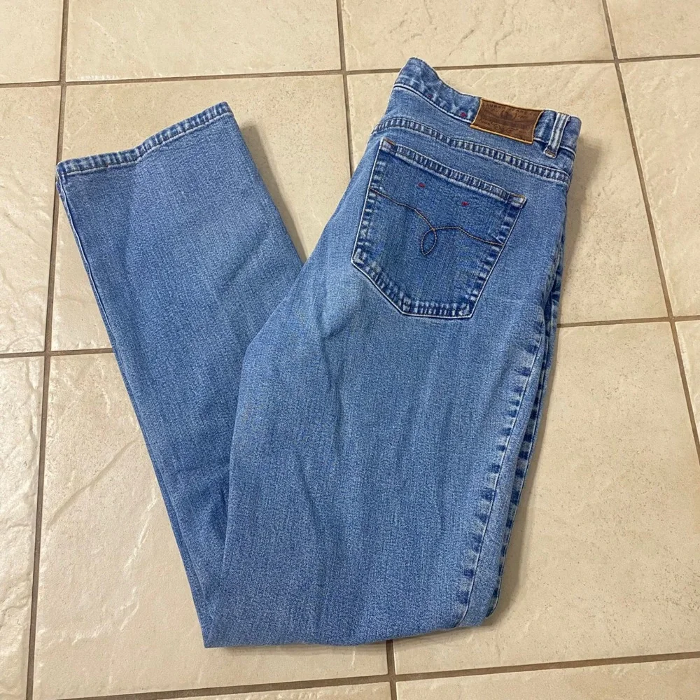 Lauren Jeans Co Ralph Lauren‎ Women Blue Denim Bootcut Embellished Jeans Size 10