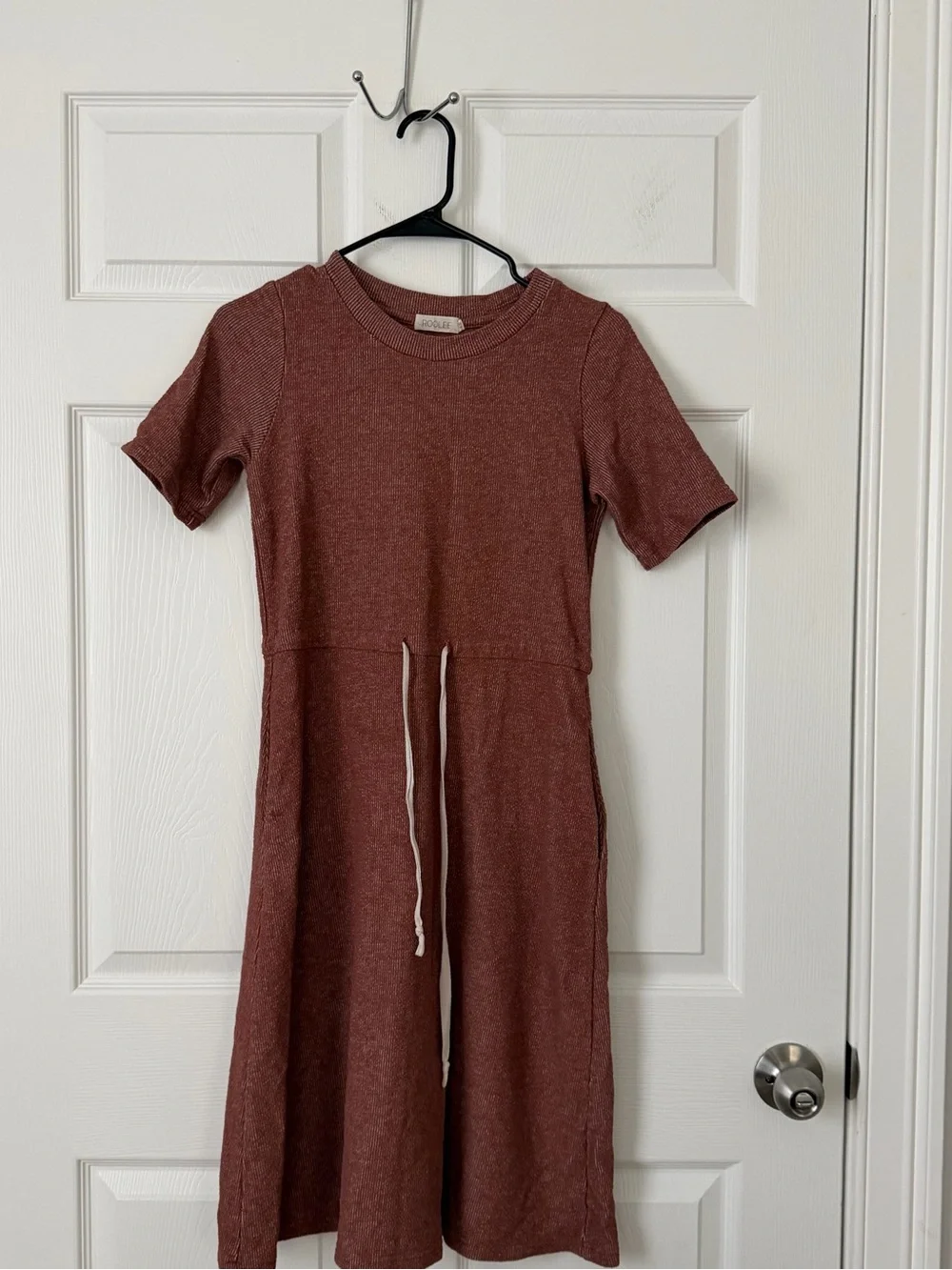 Roolee Rust Midi Dress with Drawstring
