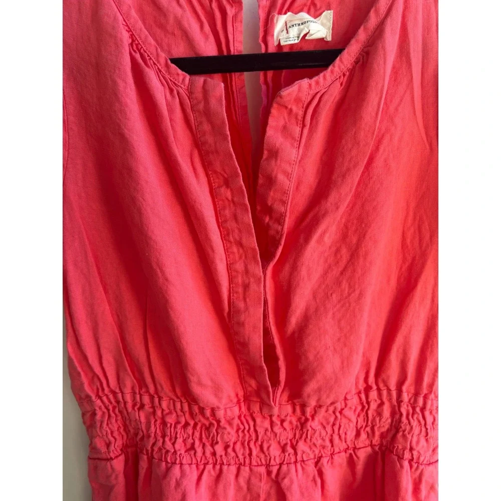 Anthropologie‎ The Somerset Romper Linen Edition small boho vacation festival