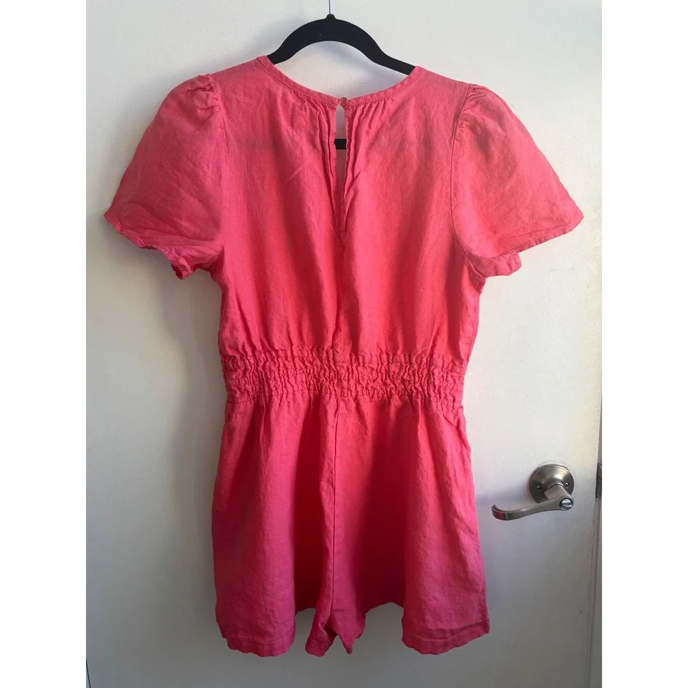 Anthropologie‎ The Somerset Romper Linen Edition small boho vacation festival