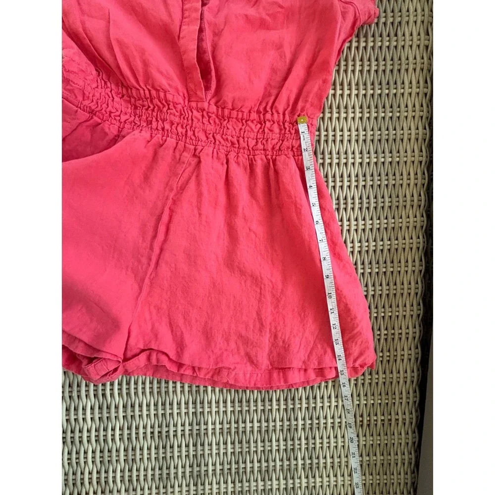 Anthropologie‎ The Somerset Romper Linen Edition small boho vacation festival