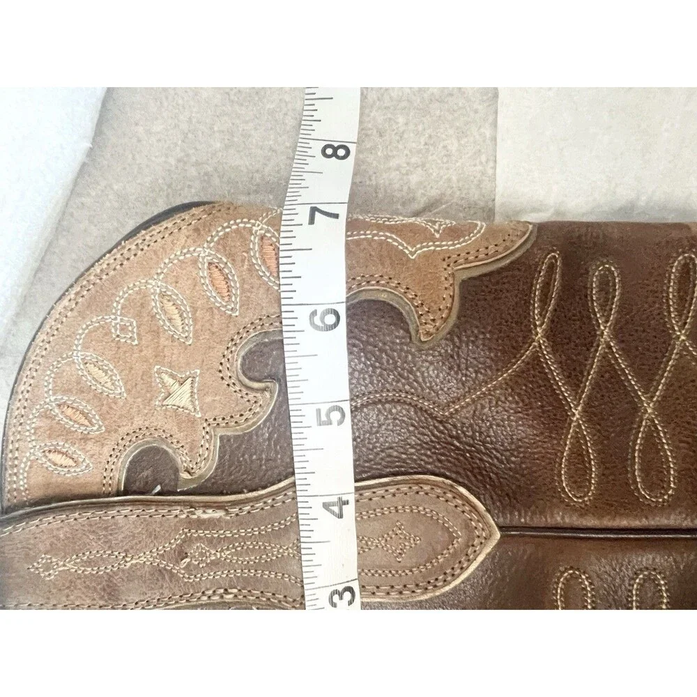 Ariat Zealous Overlay Snip Toe Decrative Western Cowboy Boots Size 10 40.5 Tan