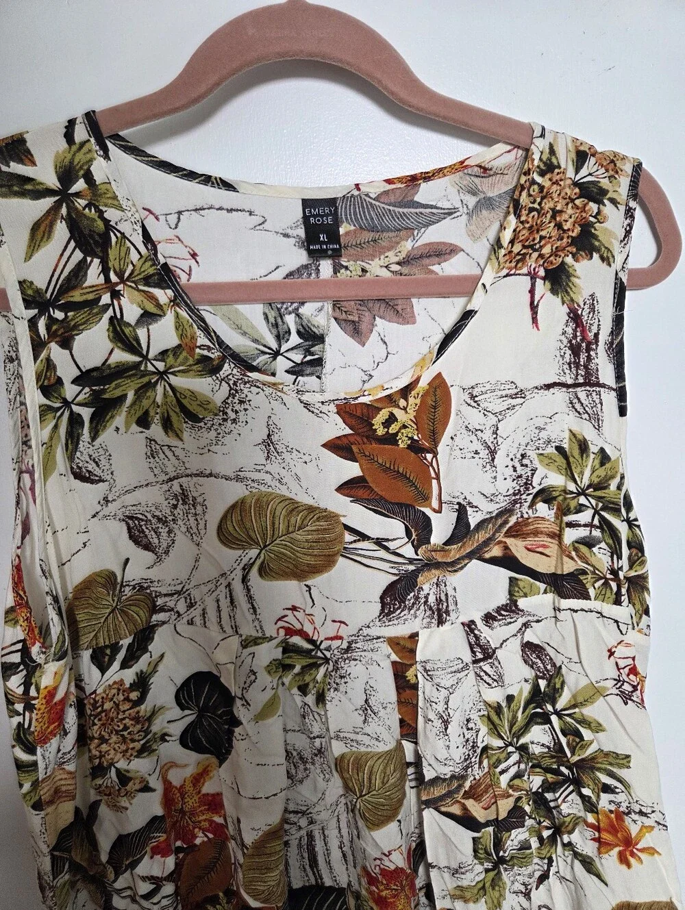 Emery Rose floral print sleeveless dress, size XL