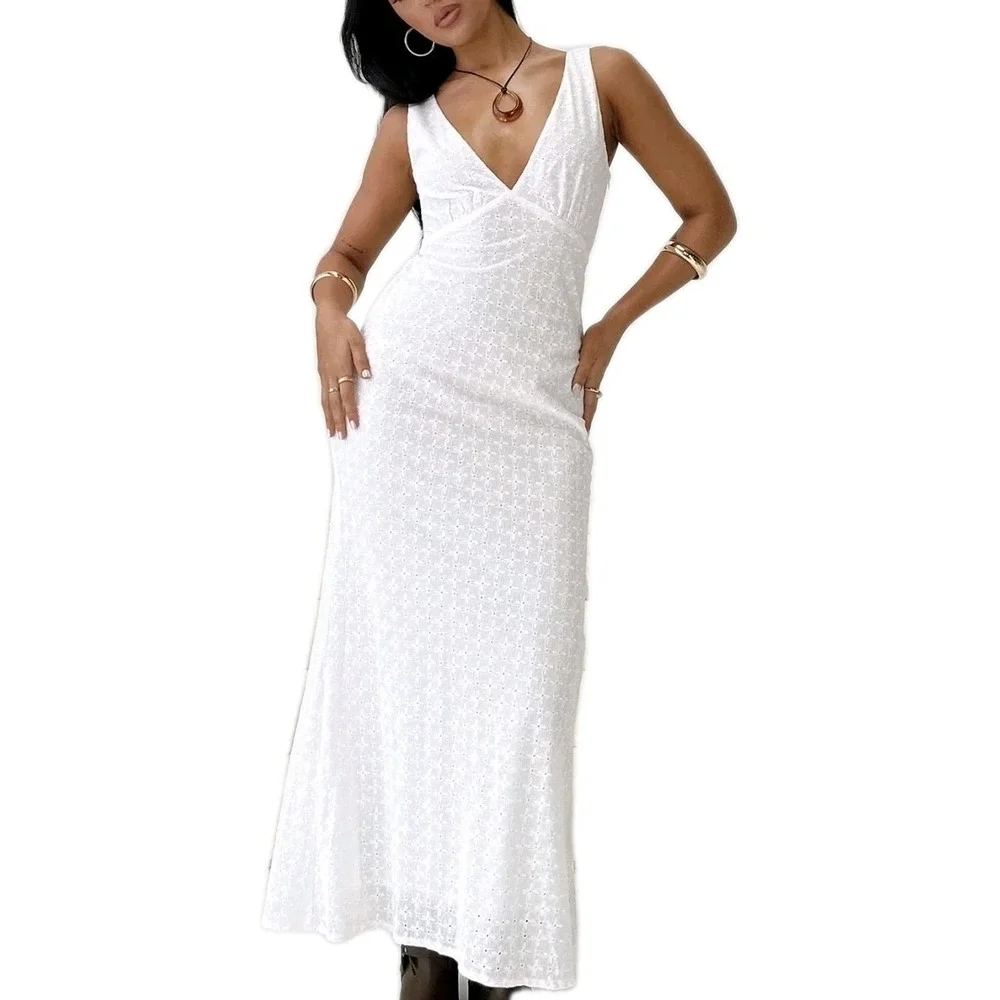 Princess Polly‎ Nellie Anglaise Maxi Dress Blue Size US 12 New