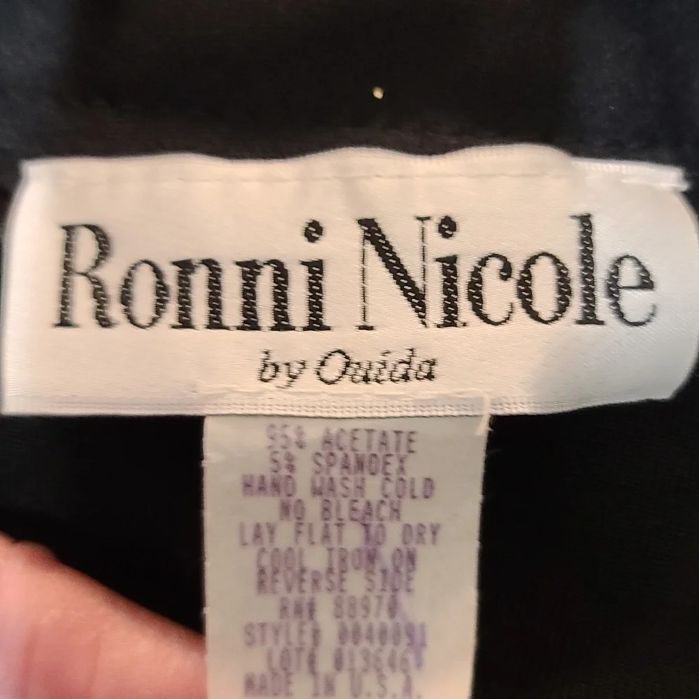 Ronni Nicole NWT Women's lightweight‎ Blazer Black/Glittery Gold Dressy Sz M