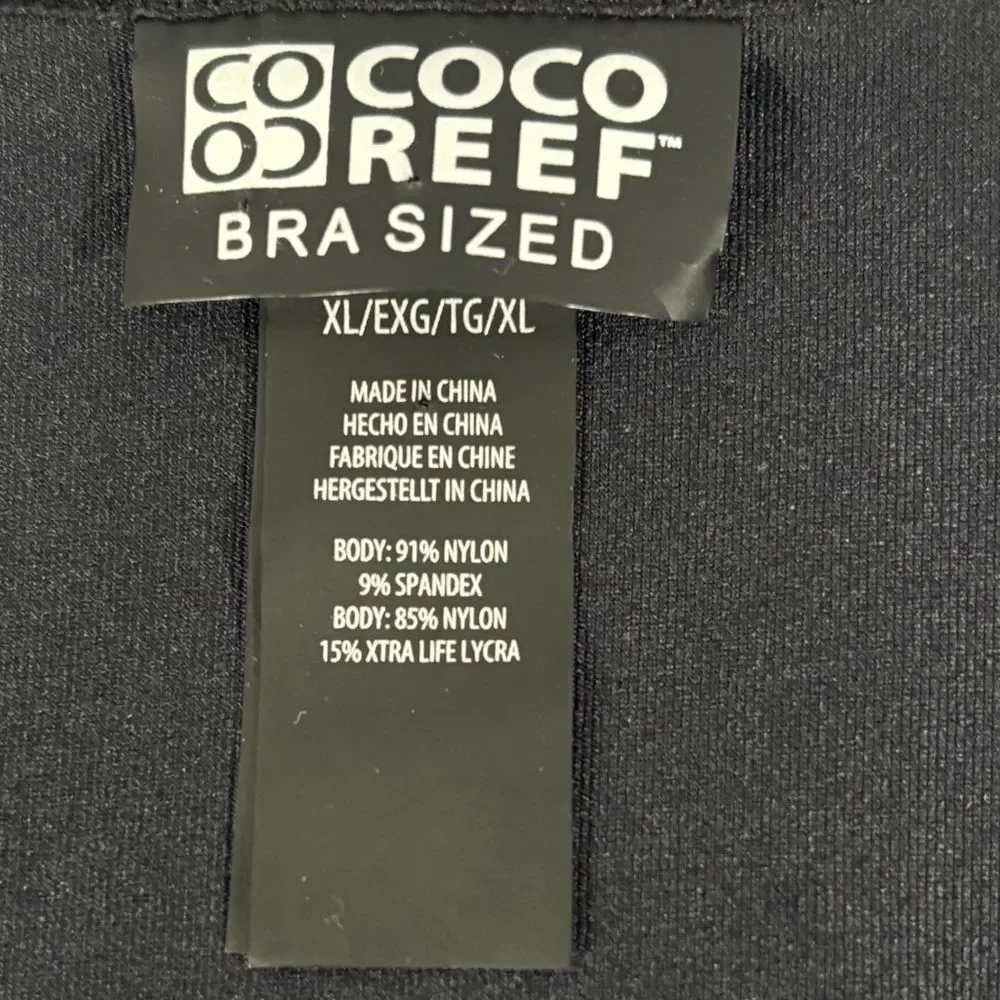 Coco Reef Black Aztec Trim Handkerchief Hem Vacation Party Swim Coverup Dress XL