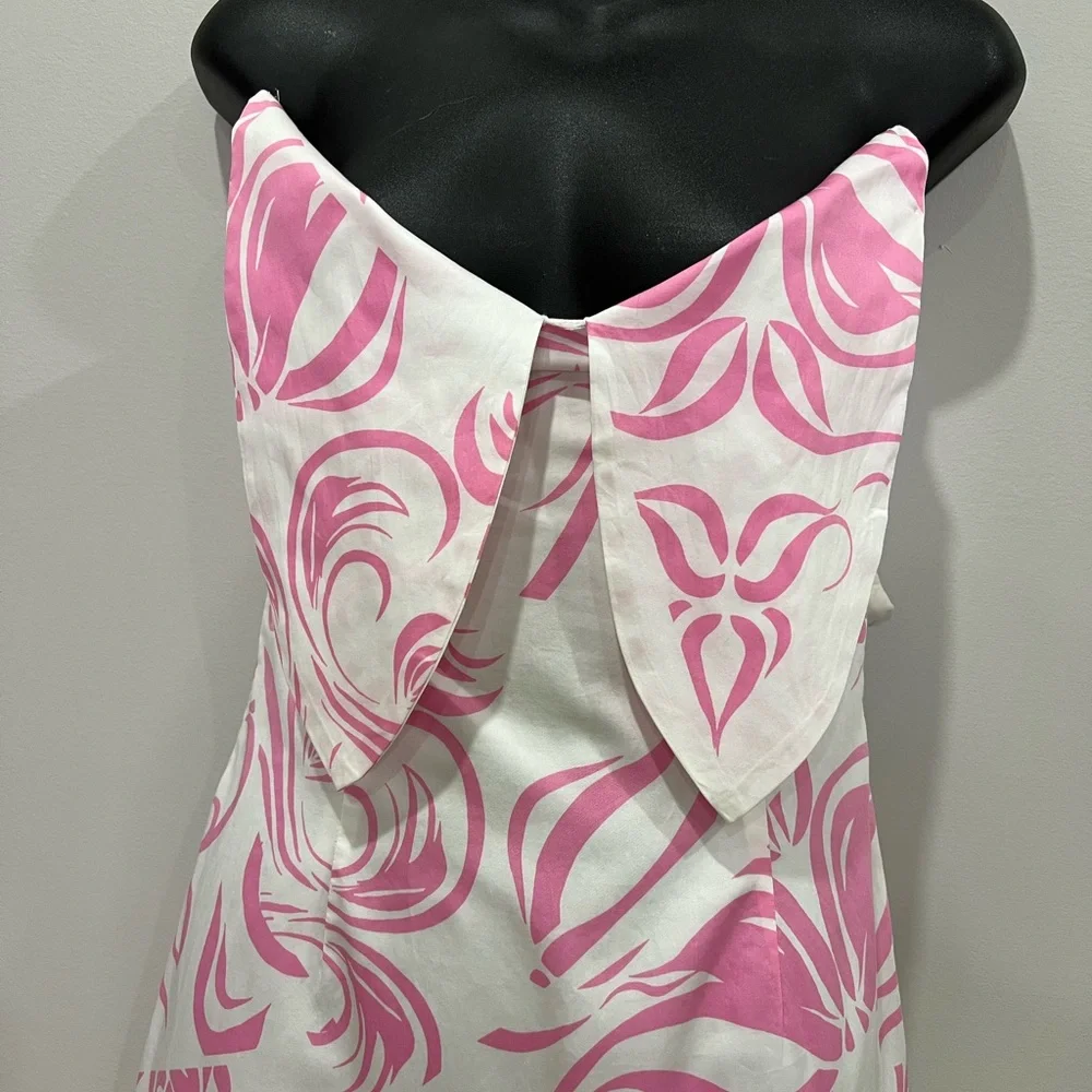 Milly Pink and White Printed Maxi Dress size 4‎
