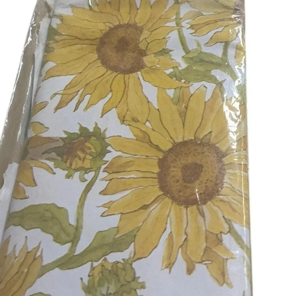 Vintage Tuttle Press Sunflower Gift Wrap 10ft‎ Heavyweight Paper Floral Yellow